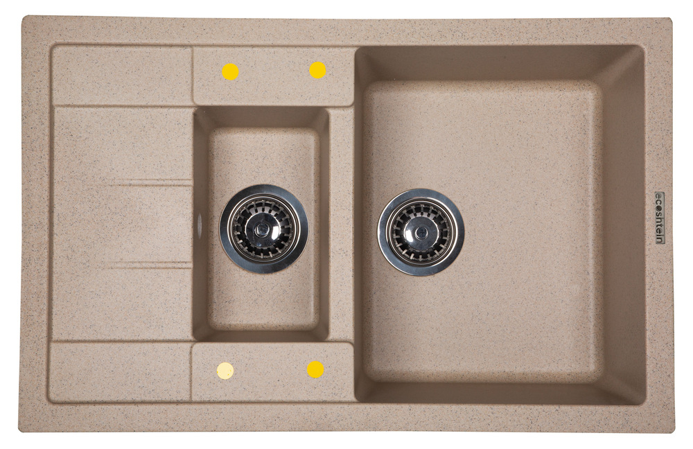 Ecoshtein RECHTECK 781.5, мойка, гранит, песочный Фото товара: Ecoshtein RECHTECK 781.5, мойка, гранит, песочный