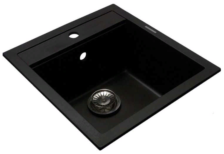 LAVA Q.1 BASALT, мойка, гранит, черный Детальное фото товара: LAVA Q.1 BASALT, мойка, гранит, черный