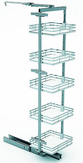 Фото товара: Sige Magazzino поворотная колонна с 5-ю корзинами для высокого шкафа шириной 400 мм