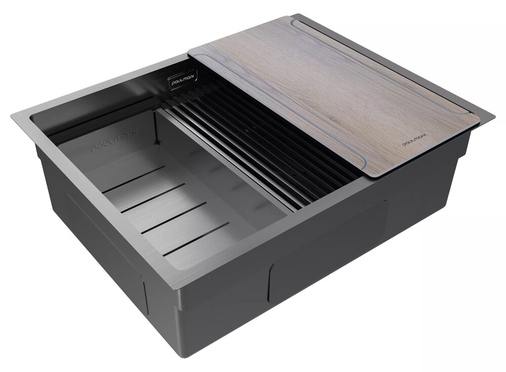 Детальное фото товара: Paulmark NEXT-MULTI SINK 58 UNI, мойка, нержавеющая сталь, вороненая сталь