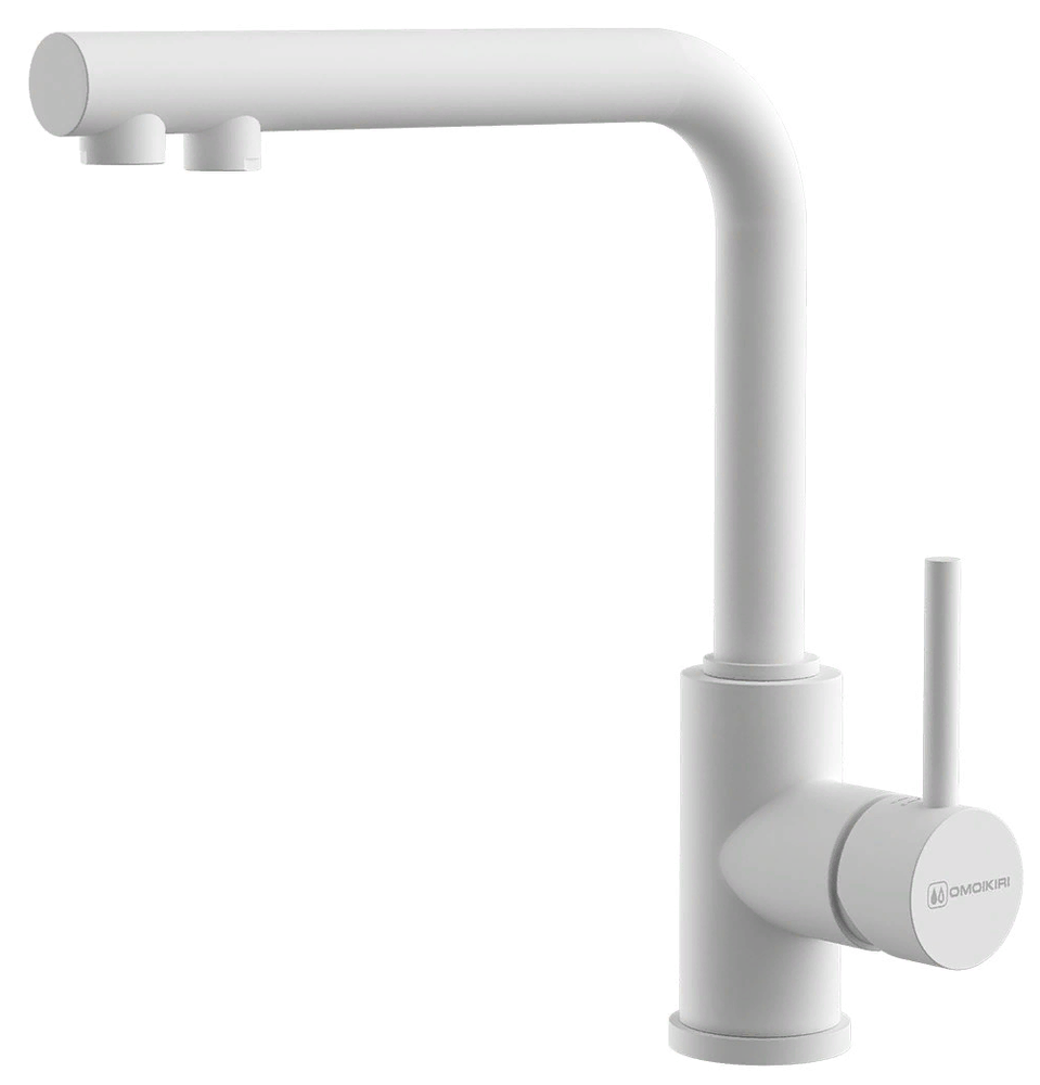 Фото товара: Omoikiri Nakagawa 2 Plus-WH, смеситель, гранит, белый