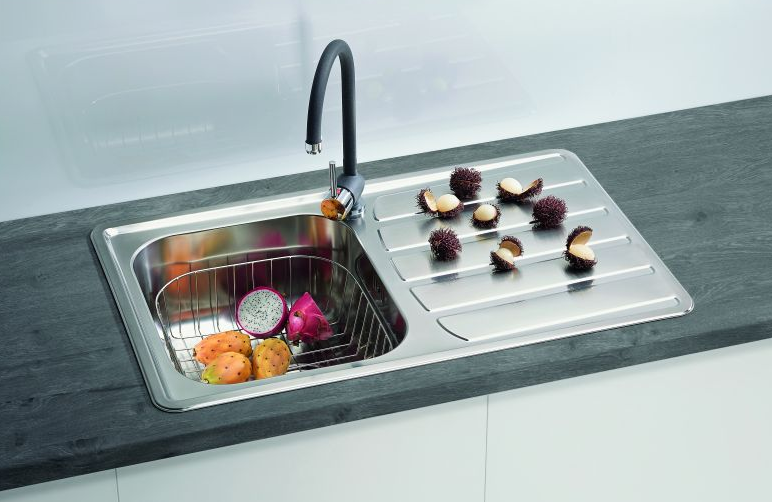 Детальное фото товара: ALVEUS ZOOM 20 MAXIM SAT-90, мойка, нержавеющая сталь сатин (в комплекте с сифоном 1130551)