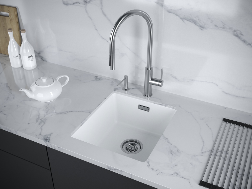 Детальное фото товара: Paulmark LUMI 41UNI, мойка, гранит, белый