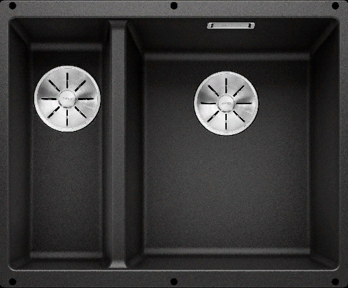 Фото товара: Blanco Subline 340/160-U, мойка, гранит, черный (чаша справа)