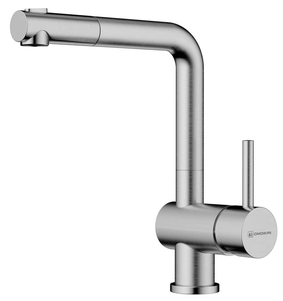 Omoikiri Tanigawa-SB-BN, смеситель, латунь, нержавеющая сталь Фото товара: Omoikiri Tanigawa-SB-BN, смеситель, латунь, нержавеющая сталь