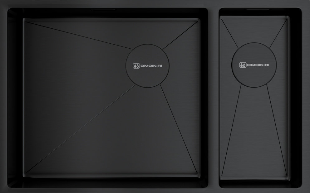 Фото товара: Omoikiri Taki 69-2-U/IF-GB-L Side, мойка, нержавеющая сталь/графит, чаша слева