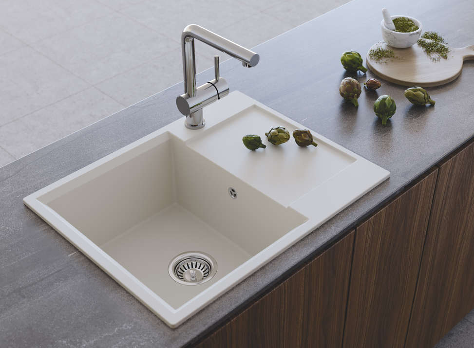 Omoikiri Daisen 65-BL, мойка, гранит, черный Детальное фото товара: Omoikiri Daisen 65-BL, мойка, гранит, черный