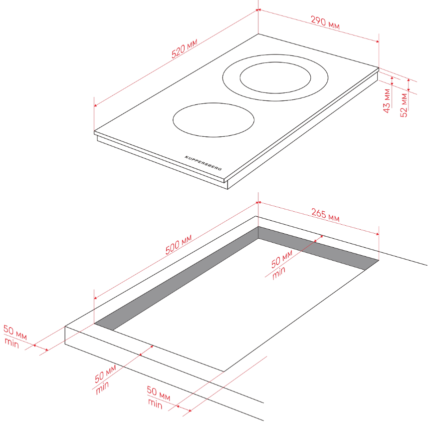 Детальное фото товара: Kuppersberg ECO 322 стеклокерамическая поверхность