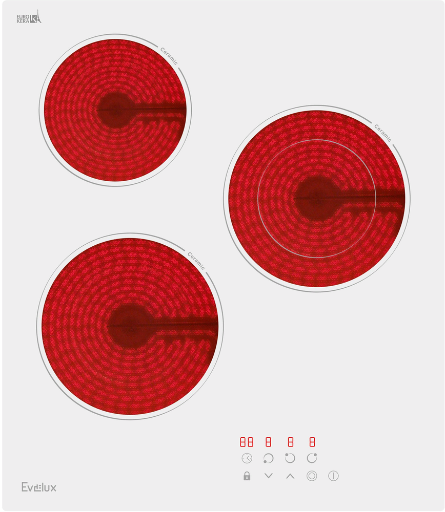 Фото товара: Evelux HEV 431 W стеклокерамическая поверхность