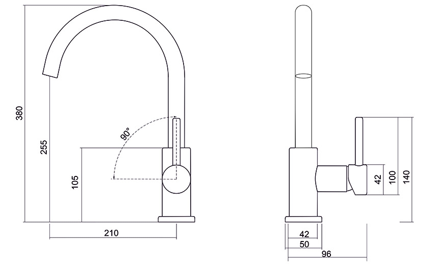 Детальное фото товара: Emar ЕС-3004 Satin, смеситель, сатин