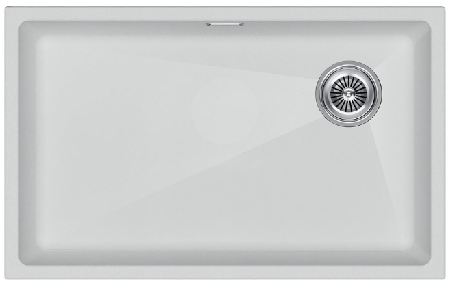 Детальное фото товара: Paulmark LUMI 74UNI-SKEW, мойка, гранит, белый