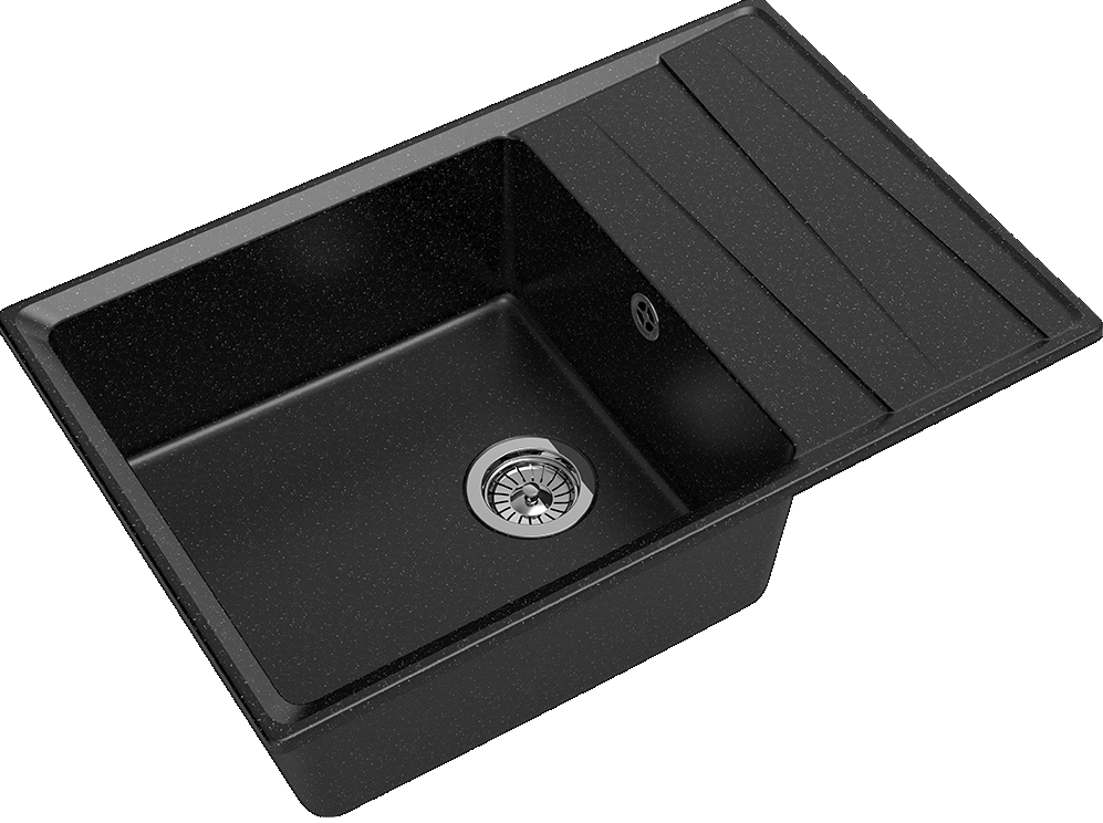 Детальное фото товара: GranFest LEVEL GF-LV-760L, мойка, мрамор, черный