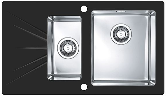 Детальное фото товара: ALVEUS KARAT 20, нержавеющая сталь, черный (в компл.с сифоном 1092272)