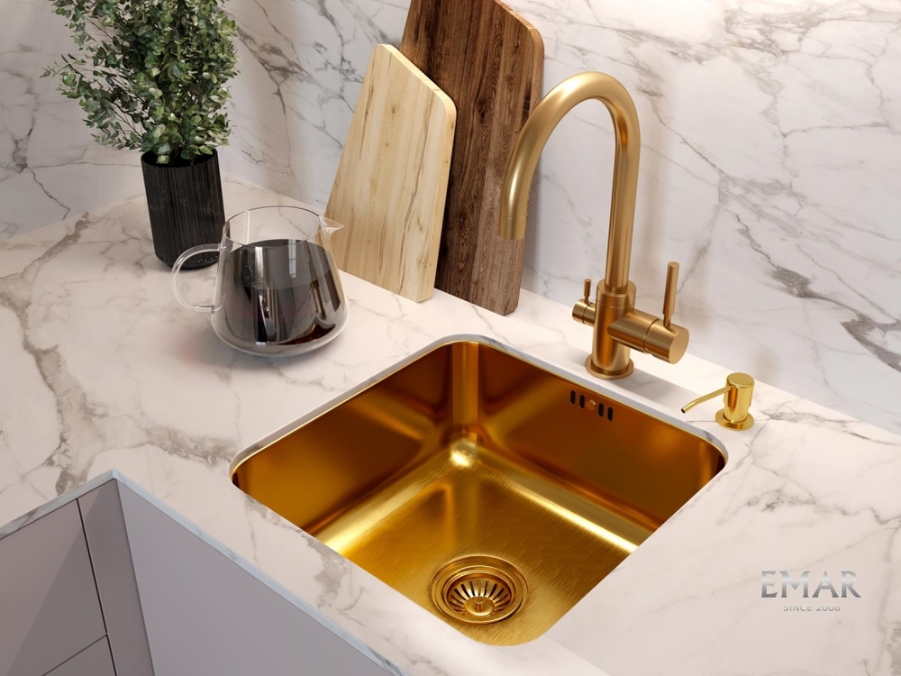 Детальное фото товара: Emar EMB-127A PVD Nano Golden, мойка, золото