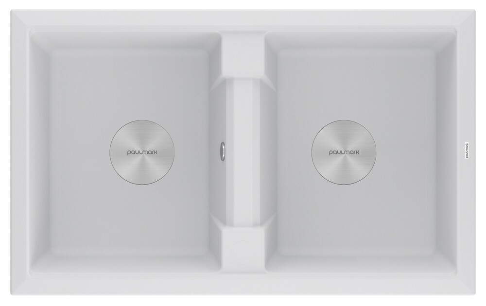 Фото товара: Paulmark TANDEM 80/2, мойка, гранит, белый