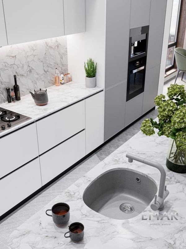 Детальное фото товара: Emar EMQ-1560.P, мойка, гранит, барит