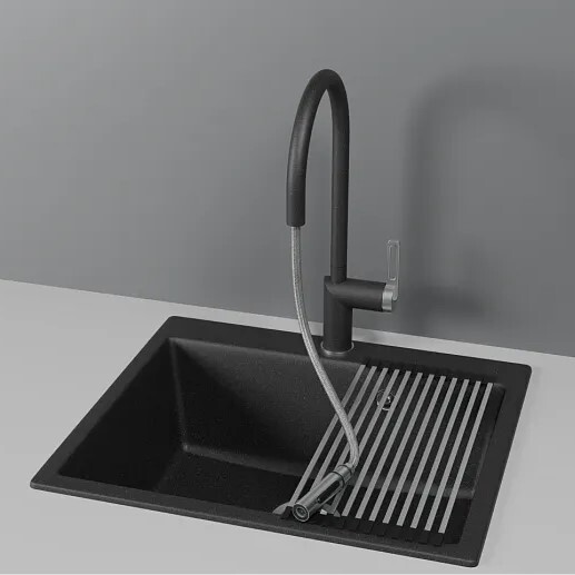 Детальное фото товара: GRANULA 8172 смеситель, гранит, черный