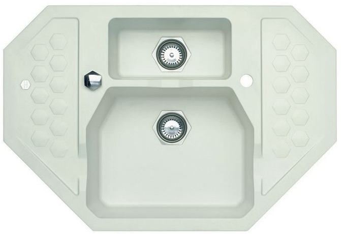 Фото товара: ALVEUS SENSUAL 60 GRANITAL+ ARCTIC-G11M, мойка, гранит, белый (с сифоном 1104729)