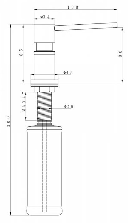 Paulmark KRAFT, дозатор для моющего средства, белый матовый Детальное фото товара: Paulmark KRAFT, дозатор для моющего средства, белый матовый
