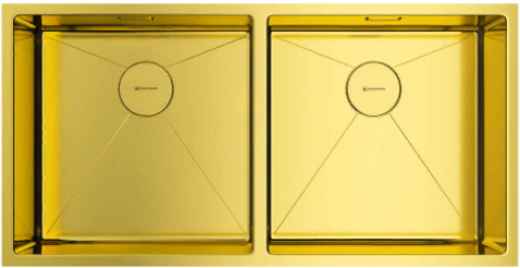 Детальное фото товара: Omoikiri Taki 86-2-U/IF LG, мойка, нержавеющая сталь/светлое золото