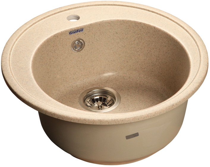 Фото товара: GranFest RONDO GF-R-510, мойка, мрамор, песочный