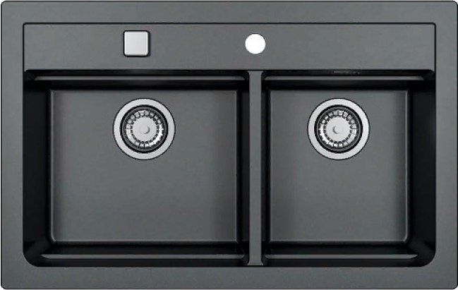 Детальное фото товара: ALVEUS GRANITAL ATROX 50 CARBON - G91, мойка, гранит, черный (в комплекте с сифоном 1132822)