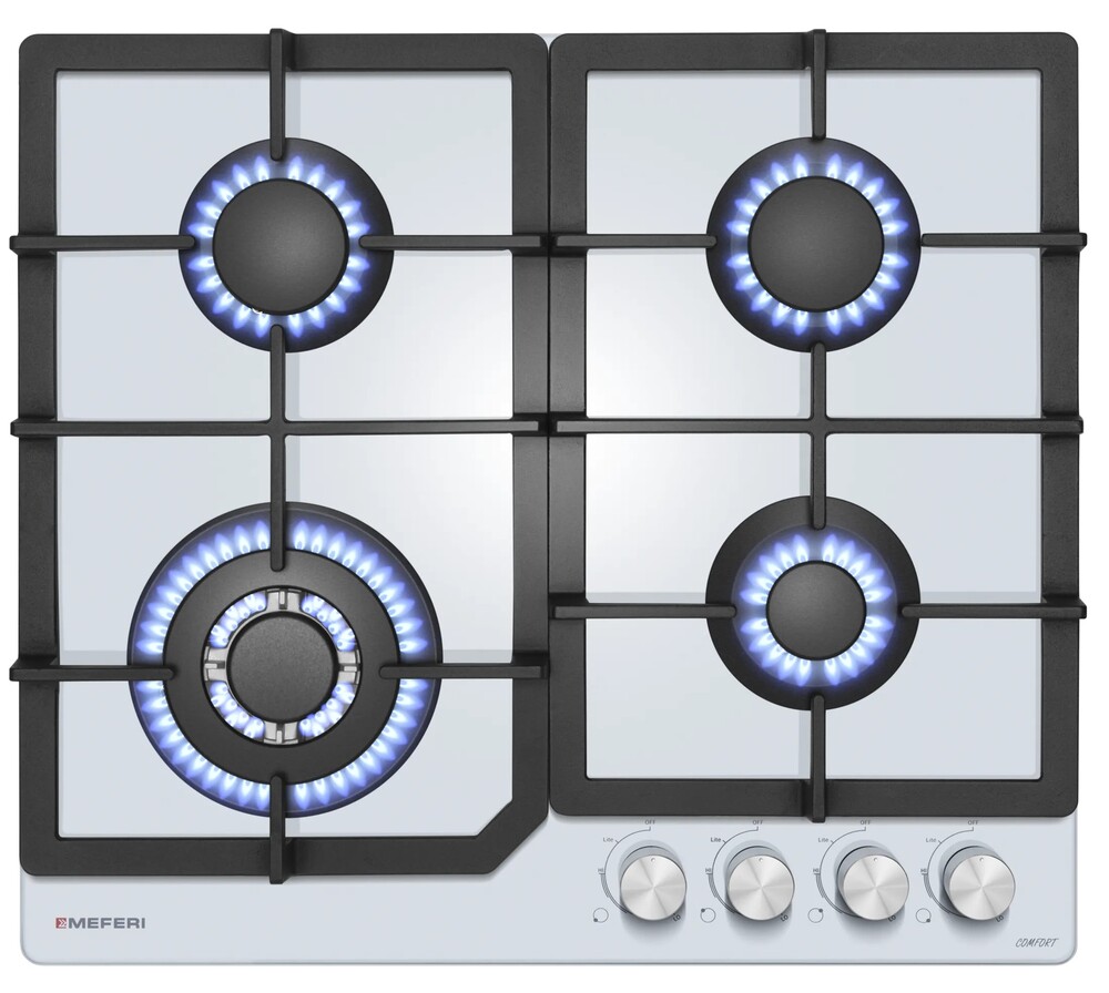 Детальное фото товара: MEFERI MGH604WH GLASS COMFORT газовая поверхность