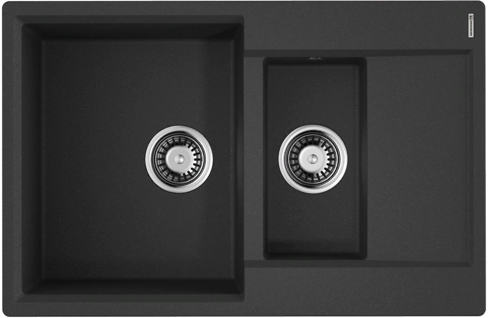 Фото товара: Omoikiri Daisen 78-2T-BL, мойка, гранит, черный