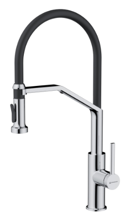 Фото товара: Omoikiri Makkari 2 Plus-SB-C-BL, смеситель, хром/черный