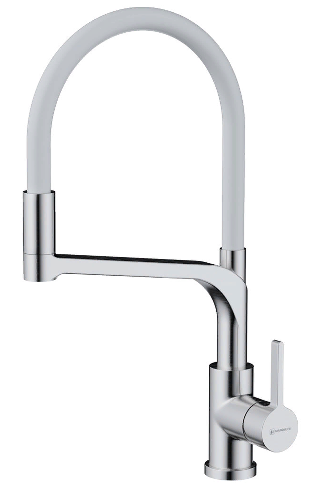 Omoikiri Sinto 2 Plus-SB-BN-WH, смеситель, нержавеющая сталь/белый Детальное фото товара: Omoikiri Sinto 2 Plus-SB-BN-WH, смеситель, нержавеющая сталь/белый