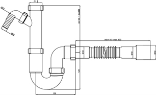 Фото товара: Blanco Нижняя часть сифона 1 1/2 с гофрированной трубкой