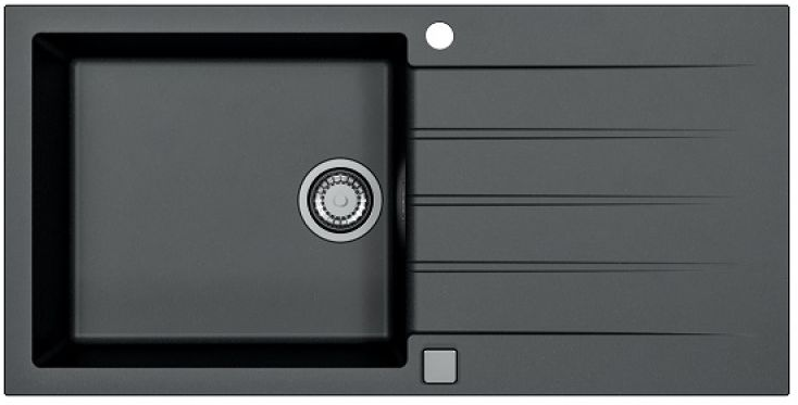 Фото товара: ALVEUS GRANITAL CADIT 50 CARBON - G91, мойка, гранит, черный (в комплекте с сифоном 1132823)