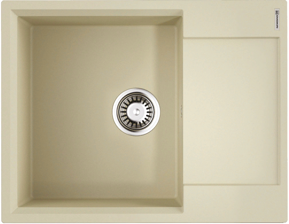 Omoikiri Daisen 65T-BE, мойка, гранит, ваниль Детальное фото товара: Omoikiri Daisen 65T-BE, мойка, гранит, ваниль