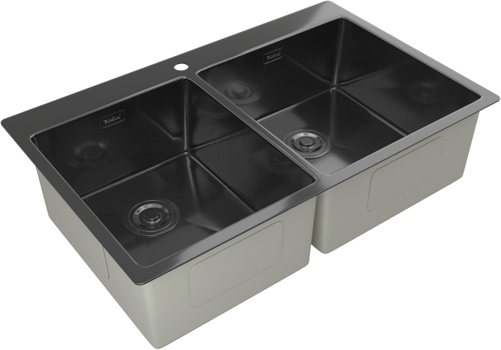 Детальное фото товара: Rivelato RINOX 8050 В2 PVD black, мойка, нержавеющая сталь, черный