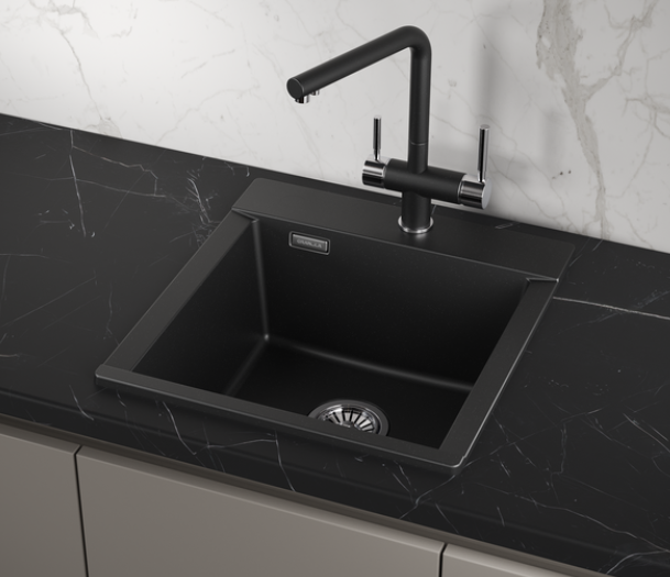 GRANULA ES-4701 мойка, гранит, шварц Детальное фото товара: GRANULA ES-4701 мойка, гранит, шварц