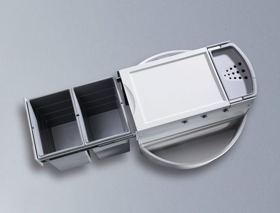 Детальное фото товара: Hailo Rondo выдвижная система с 2 мусорными ведрами по 18 л