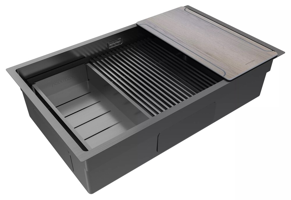 Детальное фото товара: Paulmark NEXT-MULTI SINK 74 UNI, мойка, нержавеющая сталь, вороненая сталь