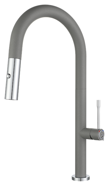 Фото товара: Rivelato ASTI 3972500 grigio/cromo, смеситель, гранит, серый/хром