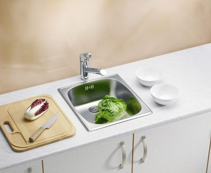 Детальное фото товара: ALVEUS BASIC 10 LEI-90, мойка, нержавеющая сталь лен (в комплекте с сифоном1130550)