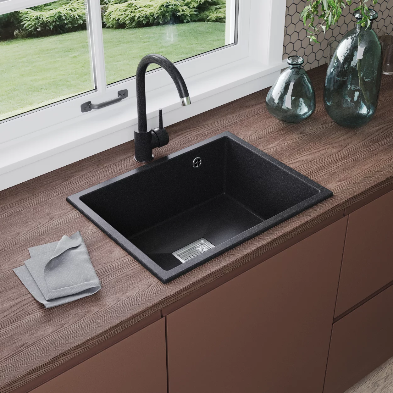 Детальное фото товара: Tolero BLADE 550, мойка, гранит, уголь