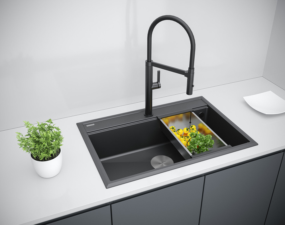 Paulmark STEPIA 80, мойка, гранит, антрацит Детальное фото товара: Paulmark STEPIA 80, мойка, гранит, антрацит