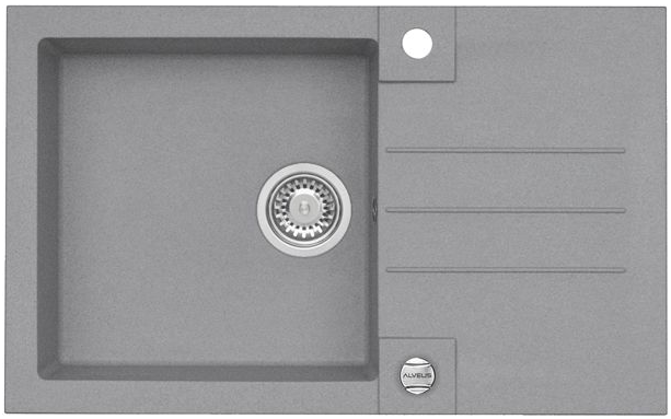 Фото товара: ALVEUS ROCK 130 GRANITAL CONCRETE-G81, мойка, гранит, серый (в комп.с сифоном 1105296)