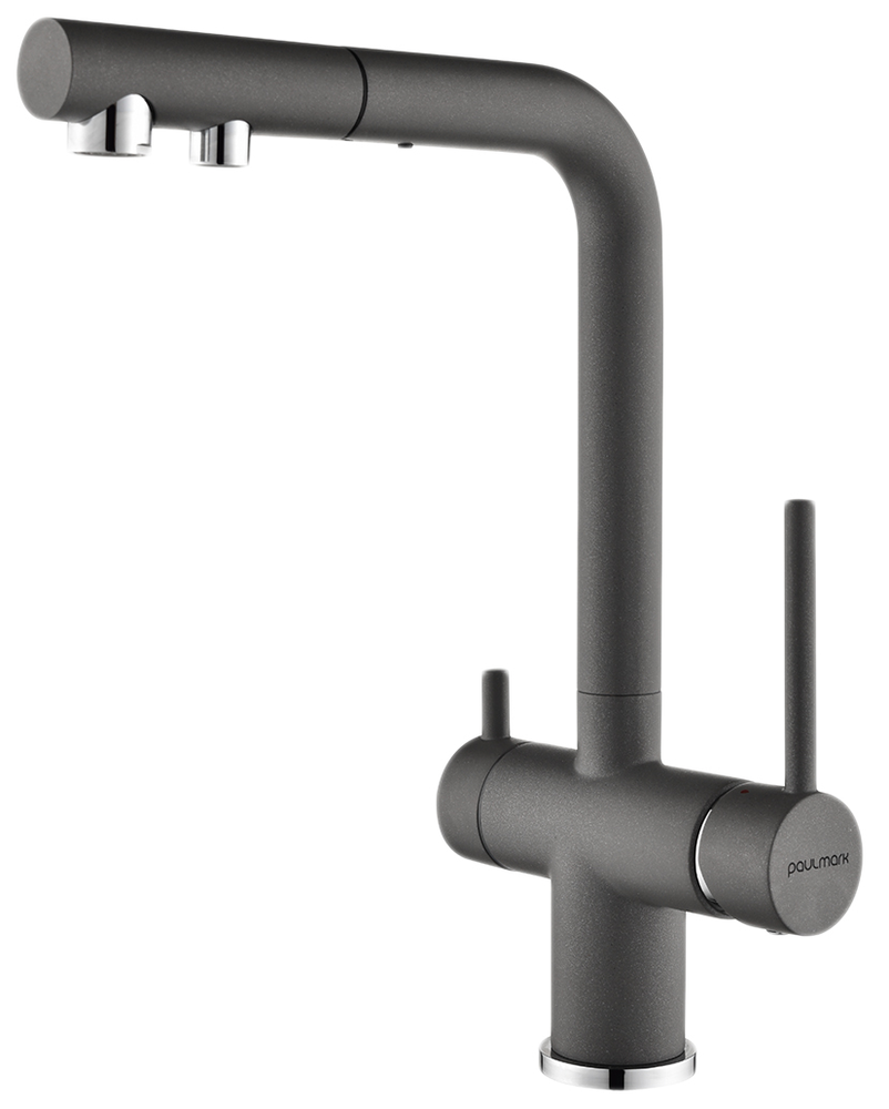Фото товара: Paulmark SERPENTINE, смеситель, гранит, серый металлик