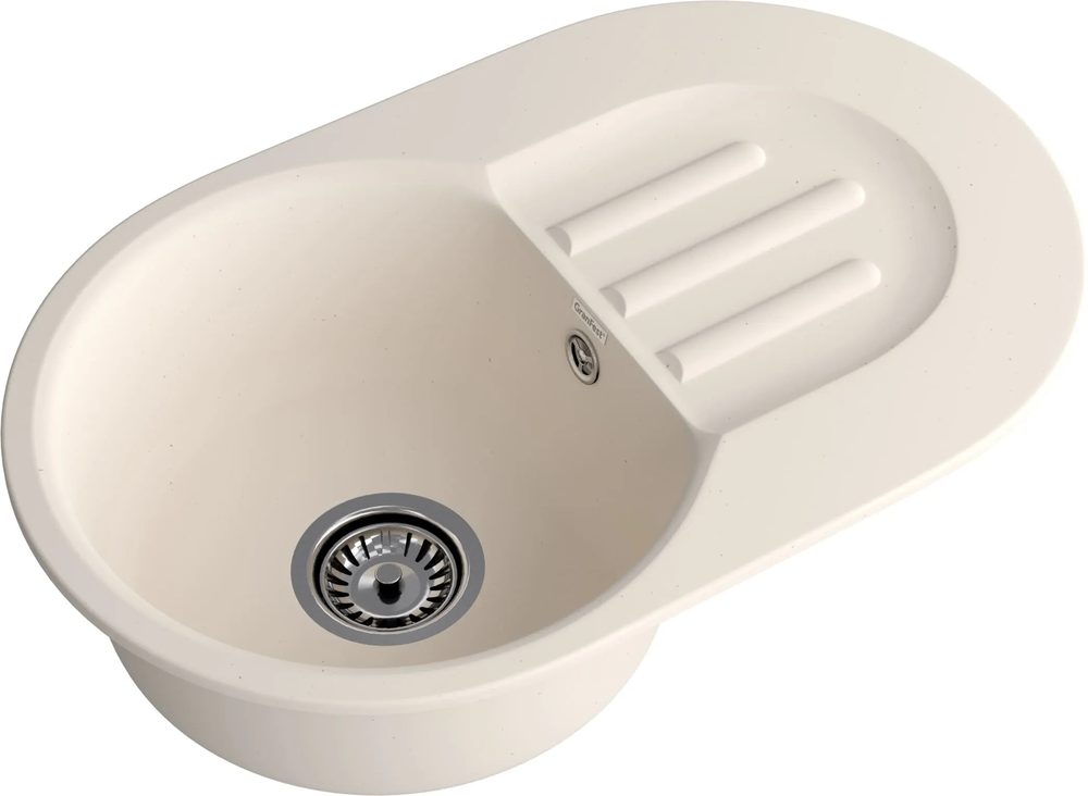 GranFest GF-SMART 685 L, мойка, мрамор, белый Детальное фото товара: GranFest GF-SMART 685 L, мойка, мрамор, белый