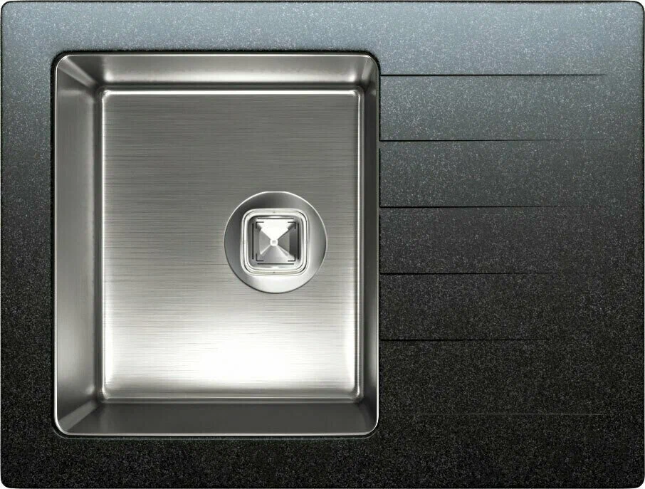 Фото товара: Tolero Twist TTS-660, мойка, гранит/нержавеющая сталь, уголь
