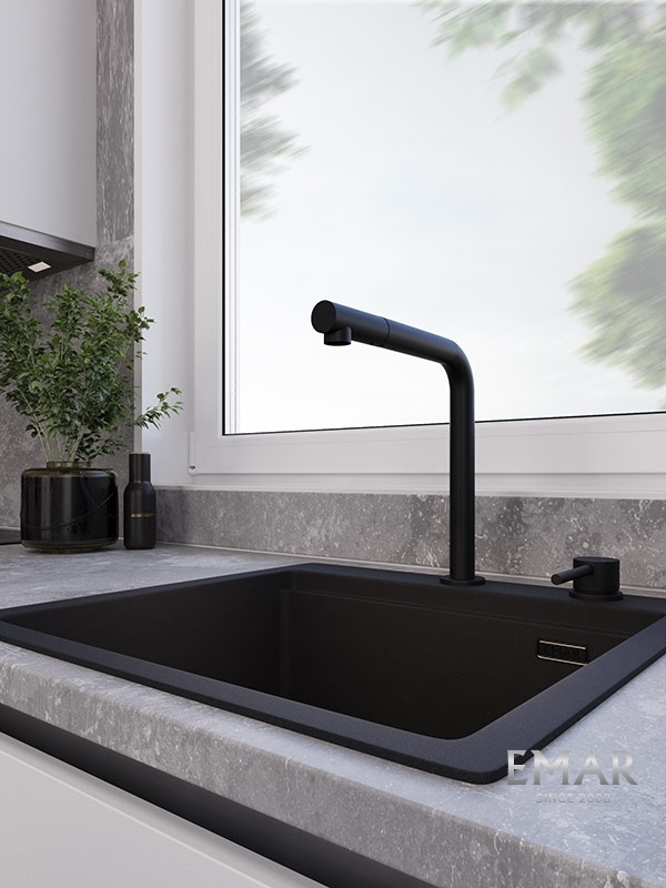 Детальное фото товара: Emar ЕС-7027 Black, смеситель, черный