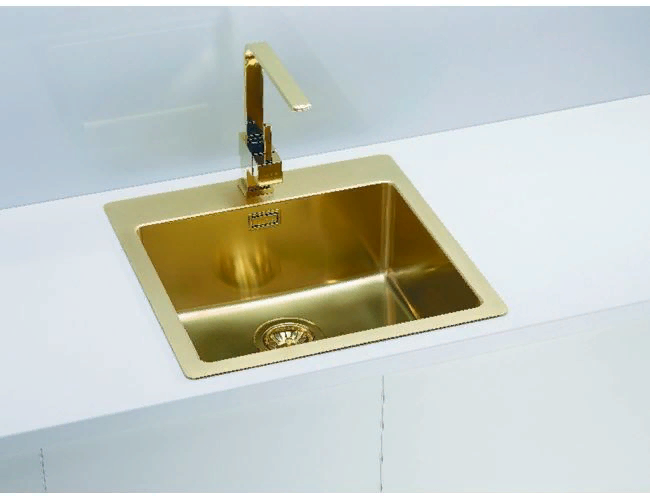 Детальное фото товара: ALVEUS PURE MONARCH 30 GOLD-90 FS, мойка, нержавеющая сталь, медь (в компл. с выпуском без сифона)
