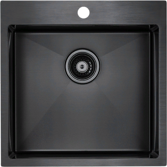 Фото товара: Paulmark VELTEN 51, мойка, нержавеющая сталь, вороненая сталь