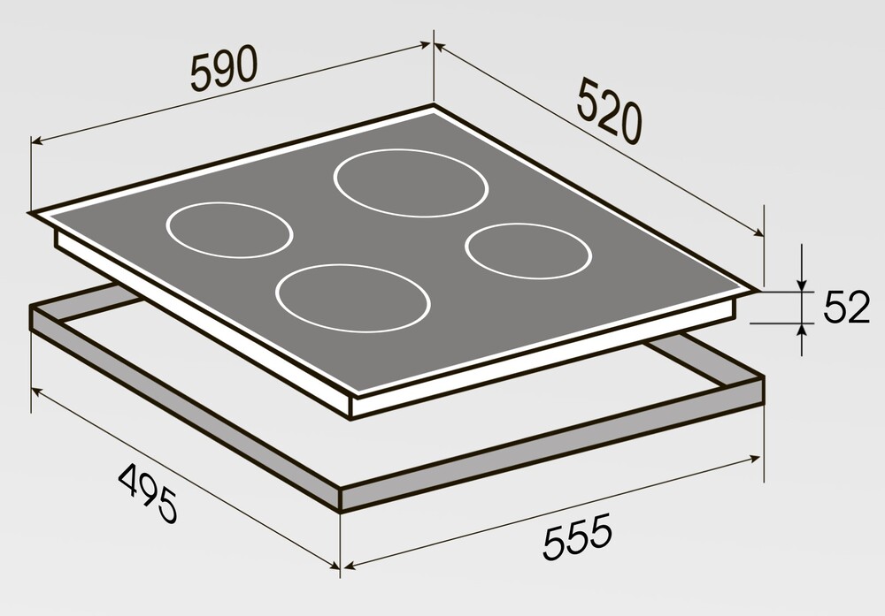 Детальное фото товара: Zigmund & Shtain CN 52.6 B стеклокерамическая поверхность
