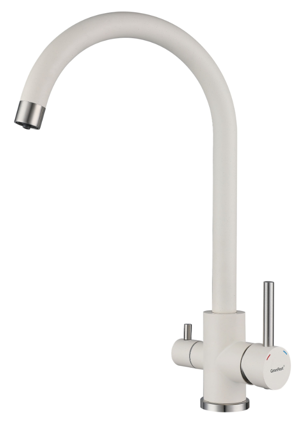 GranFest GF-Z-5420, смеситель, гранит, белый Фото товара: GranFest GF-Z-5420, смеситель, гранит, белый